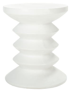 Safavieh BENAYA Concrete Accent Stool - Sculptural Style for Modern Outdoor Spaces, Versatile Seating & Decor Ivory VNN1032B