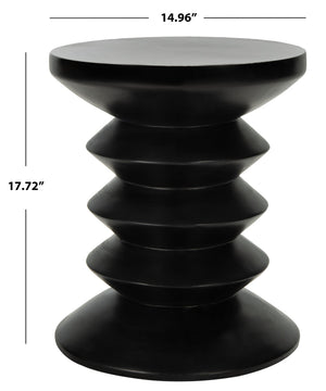 Safavieh BENAYA Concrete Accent Stool - Sculptural Style for Modern Outdoor Spaces, Versatile Seating & Decor Black VNN1032C