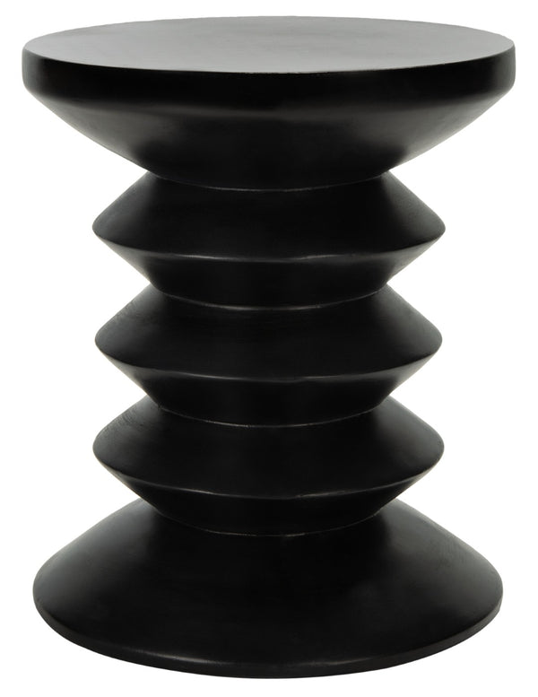 Safavieh BENAYA Concrete Accent Stool - Sculptural Style for Modern Outdoor Spaces, Versatile Seating & Decor Black VNN1032C