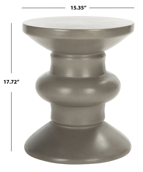 Safavieh JIRAIYA Concrete Accent Stool - Sculptural Outdoor Seating with Modern Minimalist Design & Durability Dark Grey VNN1033A