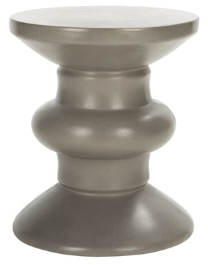 Safavieh JIRAIYA Concrete Accent Stool - Sculptural Outdoor Seating with Modern Minimalist Design & Durability Dark Grey VNN1033A