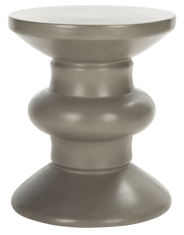Safavieh JIRAIYA Concrete Accent Stool - Sculptural Outdoor Seating with Modern Minimalist Design & Durability Dark Grey VNN1033A