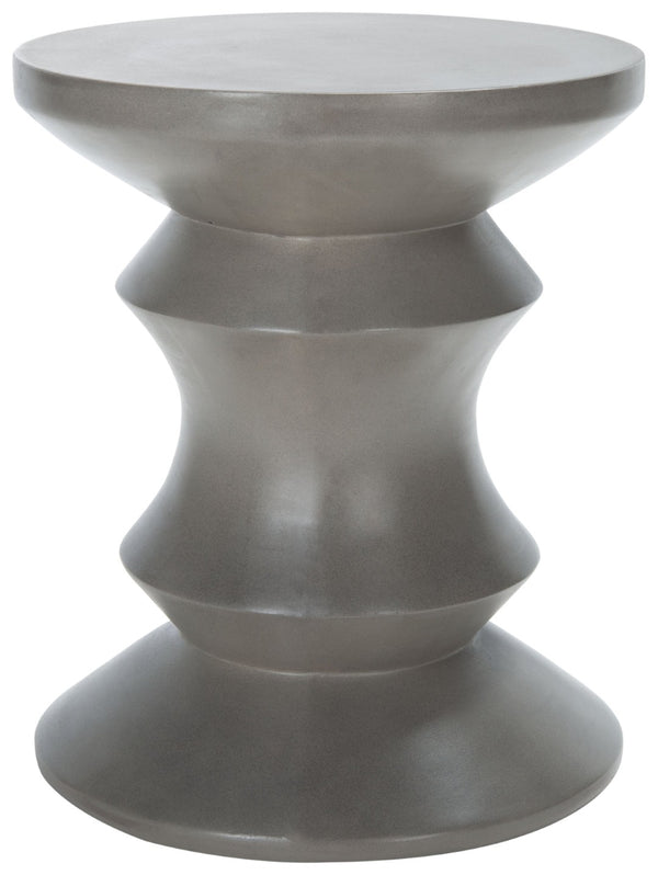 Safavieh KATARA Concrete Accent Stool – Stylish Hourglass Design for Outdoor Seating and Decorative Use Dark Grey VNN1034A