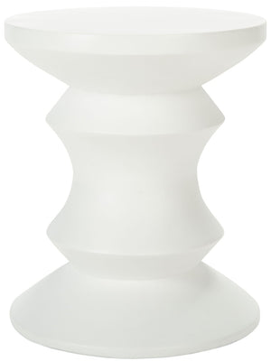 Safavieh KATARA Concrete Accent Stool – Stylish Hourglass Design for Outdoor Seating and Decorative Use Ivory VNN1034B