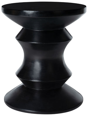 Safavieh KATARA Concrete Accent Stool – Stylish Hourglass Design for Outdoor Seating and Decorative Use Black VNN1034C