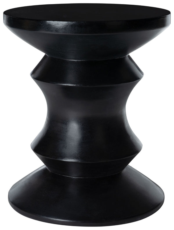 Safavieh KATARA Concrete Accent Stool – Stylish Hourglass Design for Outdoor Seating and Decorative Use Black VNN1034C