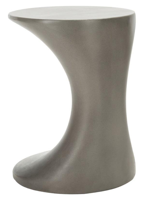 Safavieh KAVITA Concrete Accent Stool - Stylish Dark Grey Outdoor & Indoor Seating, Functional Art Piece VNN1035A