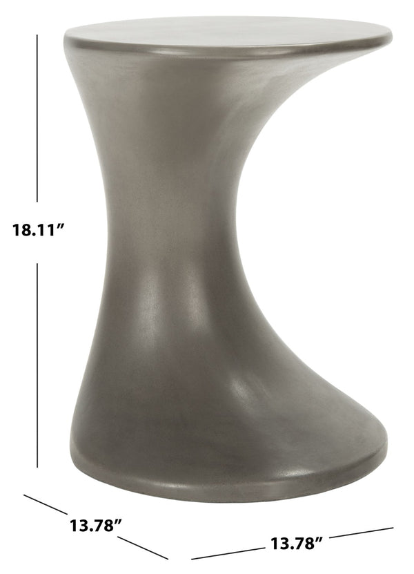 Safavieh KAVITA Concrete Accent Stool - Stylish Dark Grey Outdoor & Indoor Seating, Functional Art Piece VNN1035A