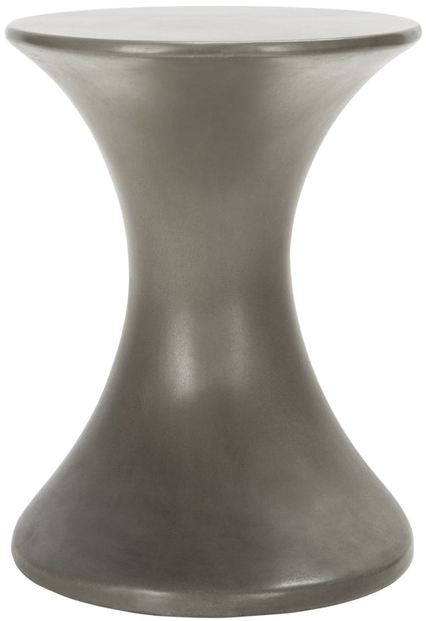 Safavieh KAVITA Concrete Accent Stool - Stylish Dark Grey Outdoor & Indoor Seating, Functional Art Piece VNN1035A