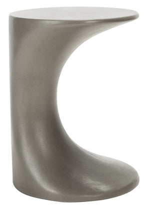 Safavieh KAVITA Concrete Accent Stool - Stylish Dark Grey Outdoor & Indoor Seating, Functional Art Piece VNN1035A
