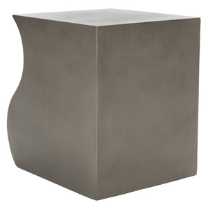 Safavieh MAZZA Concrete Accent Stool - Dark Grey Sculptural Design for Indoor & Outdoor Modern Spaces VNN1036A