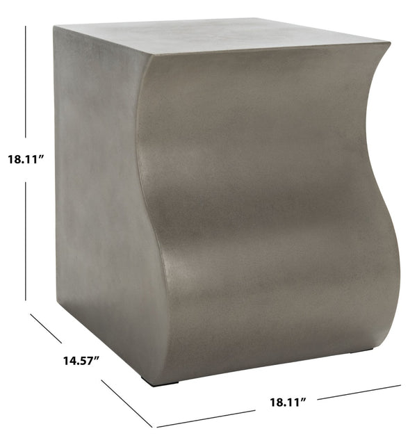 Safavieh MAZZA Concrete Accent Stool - Dark Grey Sculptural Design for Indoor & Outdoor Modern Spaces VNN1036A