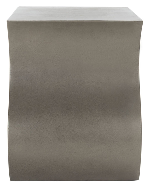 Safavieh MAZZA Concrete Accent Stool - Dark Grey Sculptural Design for Indoor & Outdoor Modern Spaces VNN1036A