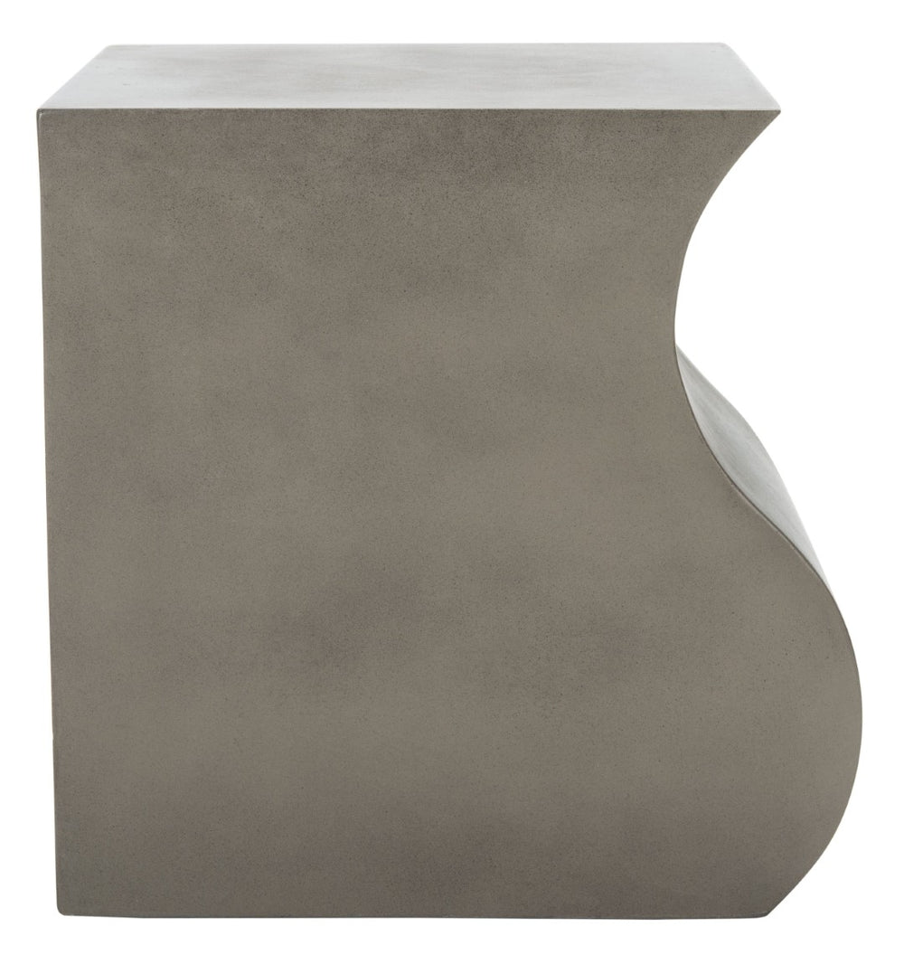 Safavieh MAZZA Concrete Accent Stool - Dark Grey Sculptural Design for Indoor & Outdoor Modern Spaces VNN1036A