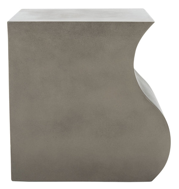 Safavieh MAZZA Concrete Accent Stool - Dark Grey Sculptural Design for Indoor & Outdoor Modern Spaces VNN1036A
