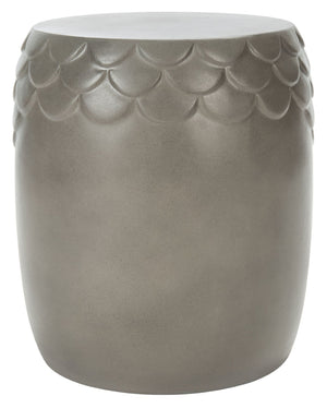 Safavieh JULYVIA Concrete Accent Stool – Stylish Outdoor Seating with Textured Design for Modern Spaces Dark Grey VNN1037A