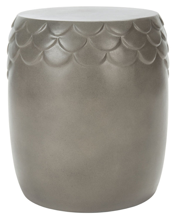 Safavieh JULYVIA Concrete Accent Stool – Stylish Outdoor Seating with Textured Design for Modern Spaces Dark Grey VNN1037A