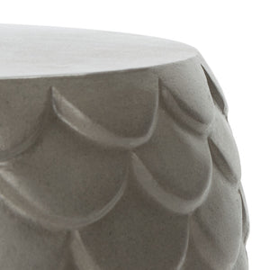 Safavieh JULYVIA Concrete Accent Stool – Stylish Outdoor Seating with Textured Design for Modern Spaces Dark Grey VNN1037A