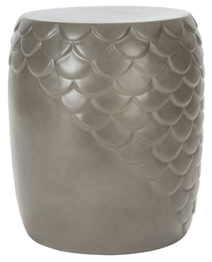 Safavieh JULYVIA Concrete Accent Stool – Stylish Outdoor Seating with Textured Design for Modern Spaces Dark Grey VNN1037A