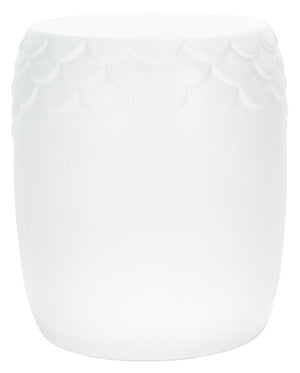 Safavieh JULYVIA Concrete Accent Stool – Stylish Outdoor Seating with Textured Design for Modern Spaces Ivory VNN1037B