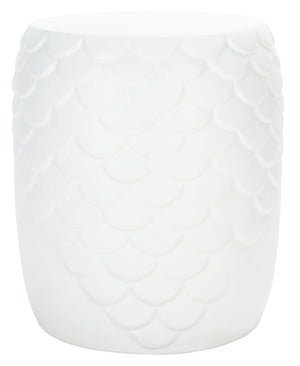 Safavieh JULYVIA Concrete Accent Stool – Stylish Outdoor Seating with Textured Design for Modern Spaces Ivory VNN1037B