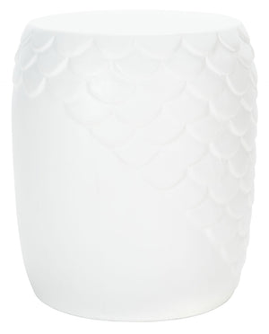 Safavieh JULYVIA Concrete Accent Stool – Stylish Outdoor Seating with Textured Design for Modern Spaces Ivory VNN1037B