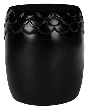 Safavieh JULYVIA Concrete Accent Stool – Stylish Outdoor Seating with Textured Design for Modern Spaces Black VNN1037C