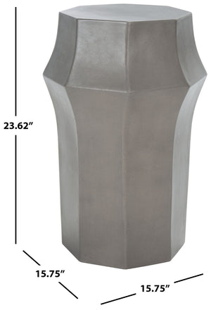 Safavieh KLAUDIA Concrete Accent Table - Stylish Dark Grey Stool for Outdoor Spaces & Modern Decor VNN1039A