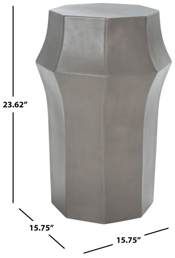 Safavieh KLAUDIA Concrete Accent Table - Stylish Dark Grey Stool for Outdoor Spaces & Modern Decor VNN1039A