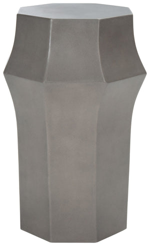 Safavieh KLAUDIA Concrete Accent Table - Stylish Dark Grey Stool for Outdoor Spaces & Modern Decor VNN1039A