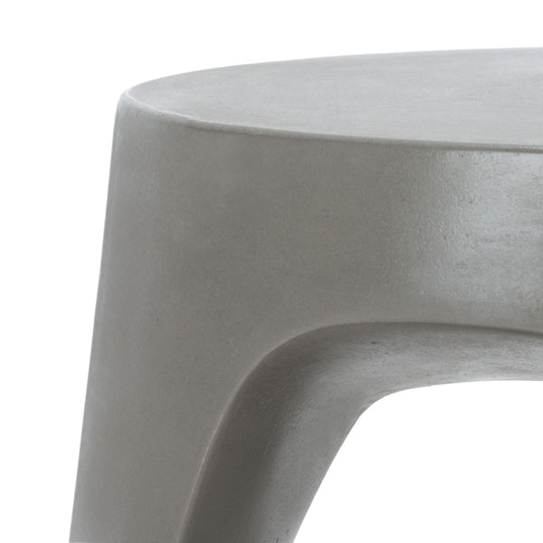 Safavieh VIKKI Concrete Accent Stool - Modern Sculptural Design for Versatile Outdoor and Indoor Spaces Dark Grey VNN1040A