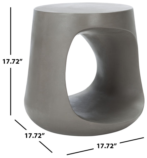 Safavieh VIKKI Concrete Accent Stool - Modern Sculptural Design for Versatile Outdoor and Indoor Spaces Dark Grey VNN1040A