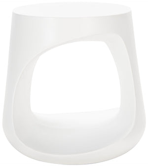 Safavieh VIKKI Concrete Accent Stool - Modern Sculptural Design for Versatile Outdoor and Indoor Spaces Ivory VNN1040B