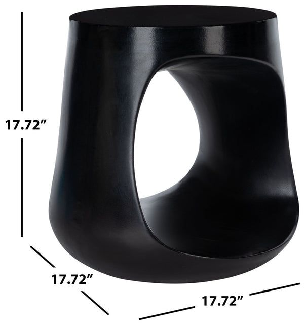 Safavieh VIKKI Concrete Accent Stool - Modern Sculptural Design for Versatile Outdoor and Indoor Spaces Black VNN1040C