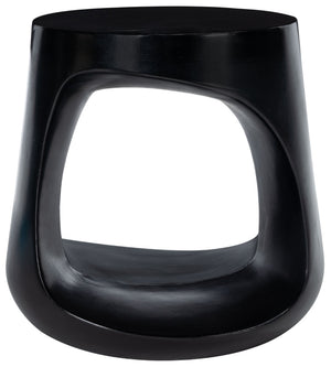 Safavieh VIKKI Concrete Accent Stool - Modern Sculptural Design for Versatile Outdoor and Indoor Spaces Black VNN1040C