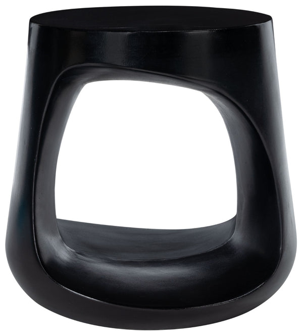 Safavieh VIKKI Concrete Accent Stool - Modern Sculptural Design for Versatile Outdoor and Indoor Spaces Black VNN1040C
