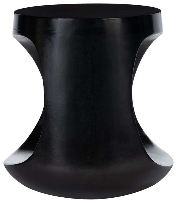 Safavieh VIKKI Concrete Accent Stool - Modern Sculptural Design for Versatile Outdoor and Indoor Spaces Black VNN1040C