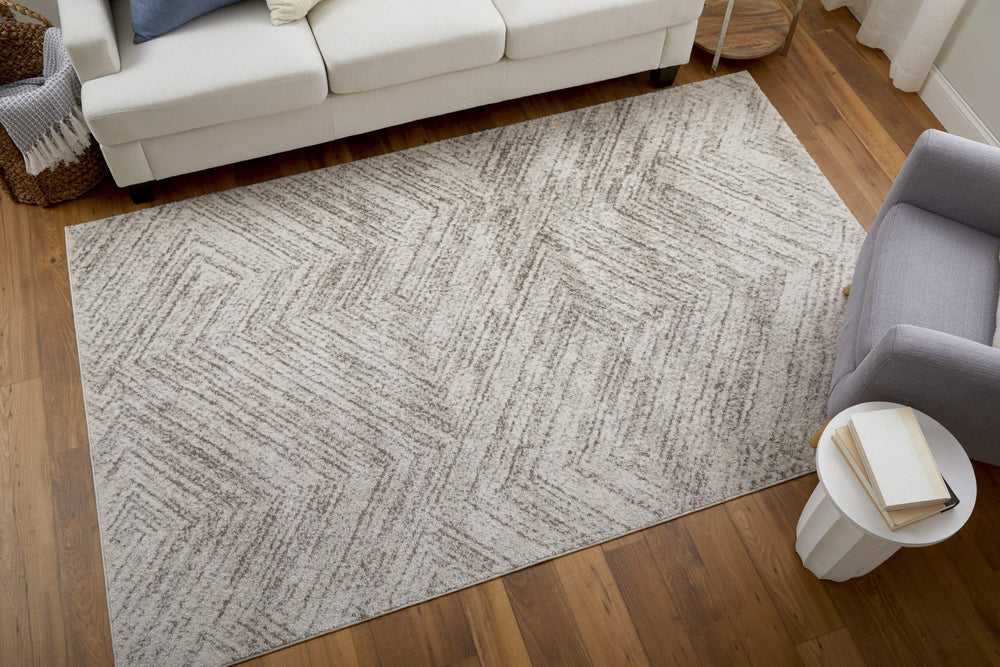 Feizy Rugs Vancouver Geometric Watercolor Runner Rug Earthy Tones for Hallway or Entryway VNR39NPFBGEBRNI71