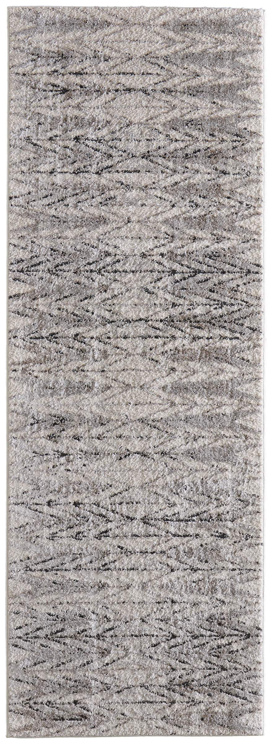 Feizy Rugs Vancouver Geometric Watercolor Runner Rug Earthy Ivory Tones for Hallway or Entryway VNR39NTFBGEBRNI71