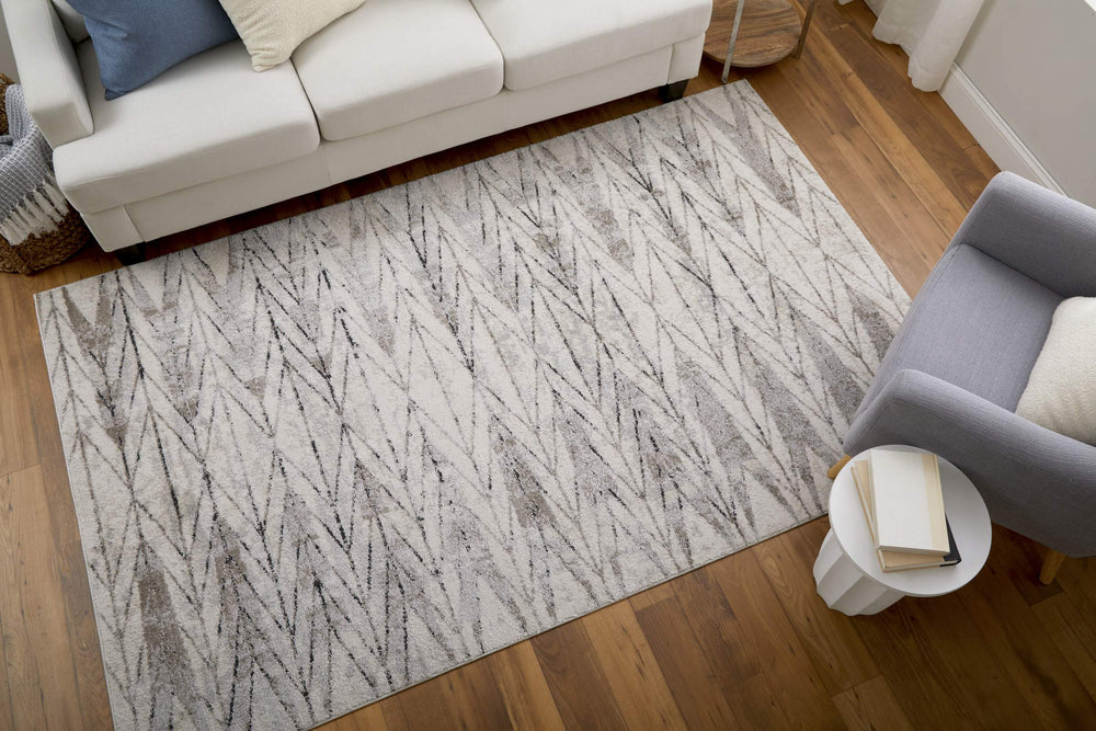 Feizy Rugs Vancouver Geometric Watercolor Runner Rug Earthy Ivory Tones for Hallway or Entryway VNR39NTFBGEBRNI71