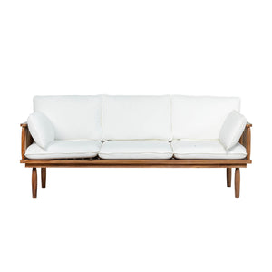Lh Imports Vineyard Outdoor Sofa - Luxurious Teak & Olefin Fabric For Ultimate Comfort In Any Setting Brown,White Teak Wood,Olefin Fabric (100% Polypropylene),Foam,Fiber Fill,Polyester Rope Vny007