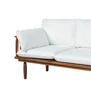 Lh Imports Vineyard Outdoor Sofa - Luxurious Teak & Olefin Fabric For Ultimate Comfort In Any Setting Brown,White Teak Wood,Olefin Fabric (100% Polypropylene),Foam,Fiber Fill,Polyester Rope Vny007