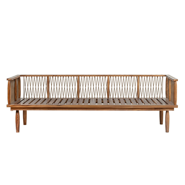 Lh Imports Vineyard Outdoor Sofa - Luxurious Teak & Olefin Fabric For Ultimate Comfort In Any Setting Brown,White Teak Wood,Olefin Fabric (100% Polypropylene),Foam,Fiber Fill,Polyester Rope Vny007