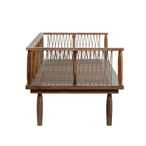 Lh Imports Vineyard Outdoor Sofa - Luxurious Teak & Olefin Fabric For Ultimate Comfort In Any Setting Brown,White Teak Wood,Olefin Fabric (100% Polypropylene),Foam,Fiber Fill,Polyester Rope Vny007