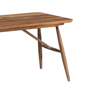 Lh Imports Vineyard Outdoor Dining Table - Versatile Elegance For Indoor & Outdoor Spaces, Durable And Stylish Brown Teak Wood Vny010