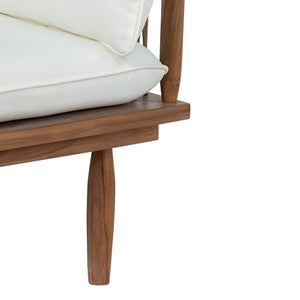 Lh Imports Vineyard Outdoor - Luxurious Teak Club Chair With Olefin Fabric For Ultimate Comfort & Style Brown,White Teak Wood,Olefin Fabric (100% Polypropylene),Foam,Fiber Fill,Polyester Rope Vny019