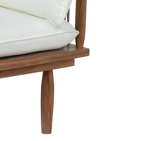 Lh Imports Vineyard Outdoor - Luxurious Teak Club Chair With Olefin Fabric For Ultimate Comfort & Style Brown,White Teak Wood,Olefin Fabric (100% Polypropylene),Foam,Fiber Fill,Polyester Rope Vny019