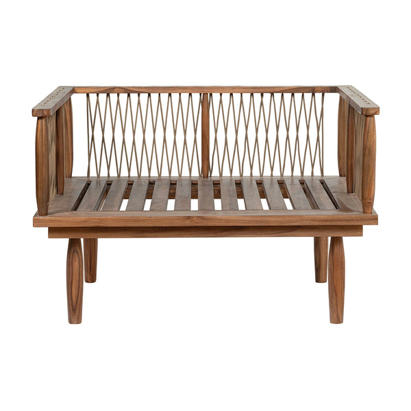 Lh Imports Vineyard Outdoor - Luxurious Teak Club Chair With Olefin Fabric For Ultimate Comfort & Style Brown,White Teak Wood,Olefin Fabric (100% Polypropylene),Foam,Fiber Fill,Polyester Rope Vny019