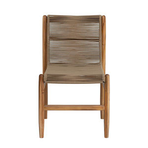 Lh Imports Vineyard Outdoor Dining Chair - Elegant Solid Teak With Rustic Rope Accents For Indoor & Patio Spaces Brown Teak Wood,100% Polyester Rope Vny025