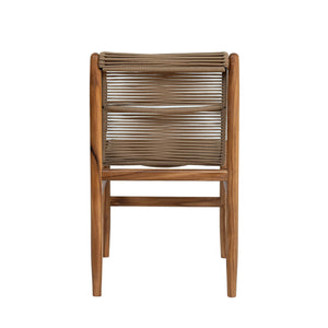 Lh Imports Vineyard Outdoor Dining Chair - Elegant Solid Teak With Rustic Rope Accents For Indoor & Patio Spaces Brown Teak Wood,100% Polyester Rope Vny025